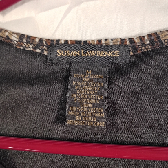 Susan Lawrence Black With Leopard Print Blouse - Picture 3 of 6